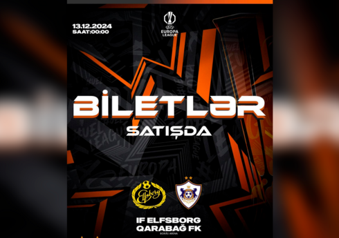 Avropa Liqası: "Qarabağ"ın səfər oyununa qonaq azarkeşlər üçün ayrılmış biletlər satışa çıxarılır