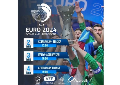Azərbaycan minifutbol millisinin Avropa çempionatındakı oyunlarının təqvimi bəlli olub