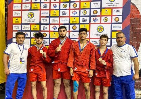 Azərbaycanın gənc və yeniyetmə samboçuları Avropa çempionatında 7 medal qazanıblar