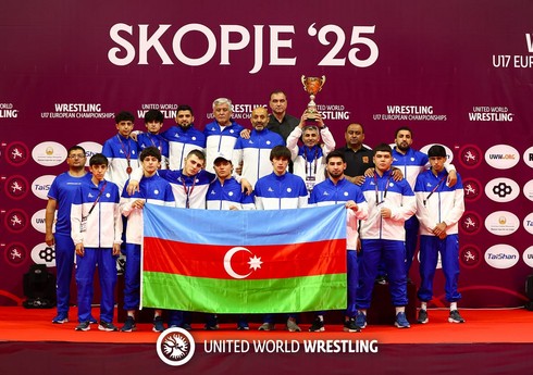 Azərbaycanın yeniyetmələrdən ibarət sərbəst güləş millisi Avropa çempionu olub