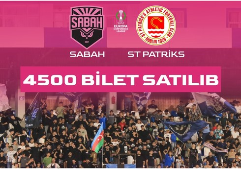 Konfrans Liqası: "Sabah" - "Sent Patriks Atletik" matçına indiyədək 4500 bilet satılıb