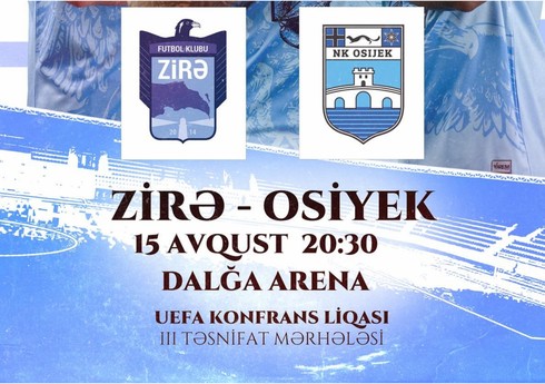 Konfrans Liqası: "Zirə" - "Osiyek" matçının biletləri satışa çıxarılır