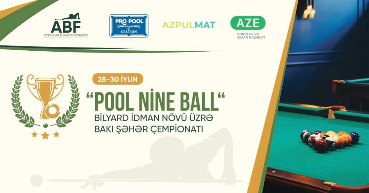 “Pool Nine Ball” üzrə Bakı şəhər çempionatı keçiriləcək