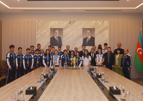 Rəşad Nəbiyev Avropa çempionatında tarixi nəticə göstərən cüdoçuları qəbul edib