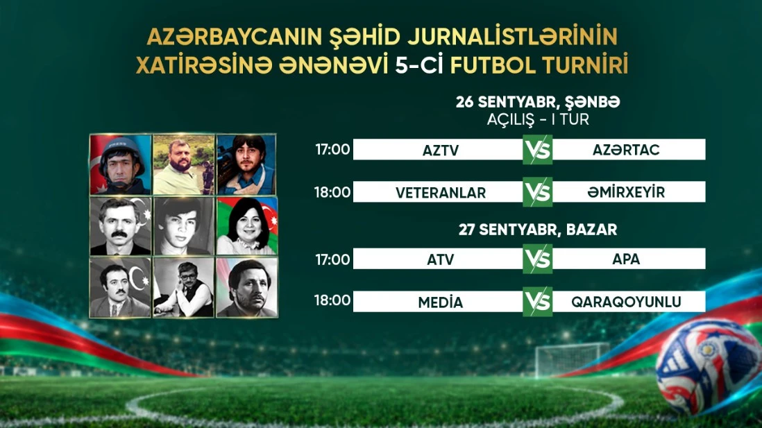 Şəhid Jurnalistlərin xatirəsinə həsr olunan Minifutbol Turnirinin açılışı və ilk turun oyunları keçiriləcək - FOTO