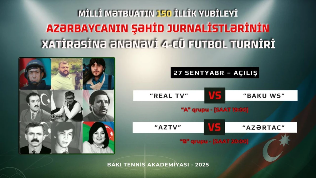 Şəhid jurnalistlərin xatirəsinə Minifutbol Turnirinin açılışı olacaq
