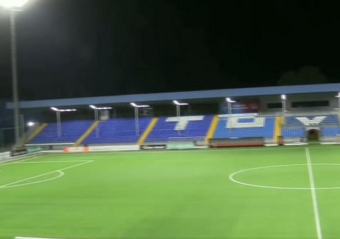 Tovuş şəhər stadionunda işıqlandırma sisteminin quraşdırılması başa çatıb