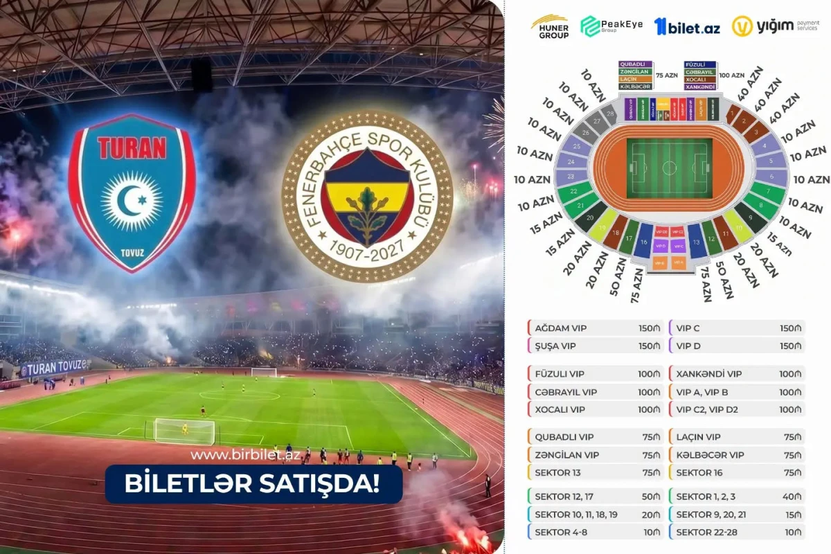 “Turan Tovuz” – "Fenerbahçe” oyununun biletləri satışa çıxarılıb